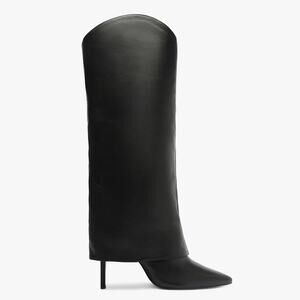 Schutz Maryana Cloak Knee Hight Boots Stiletto Heels Fold Over Fall Winter Sz 6B